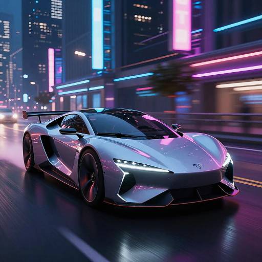 Futuristic Innova Car in Cyberpunk City