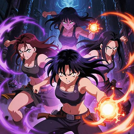 Angry Anime Girls with Glowing Powers