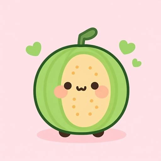 Kawaii Melon Vector Illustration