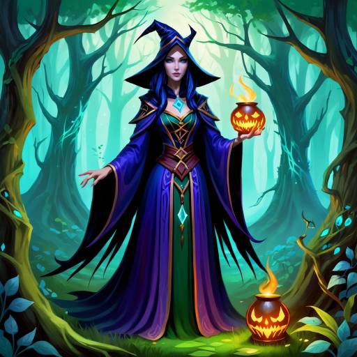 Eerie Sorceress in Enchanted Glade Eerie Sorceress in Enchanted Glade