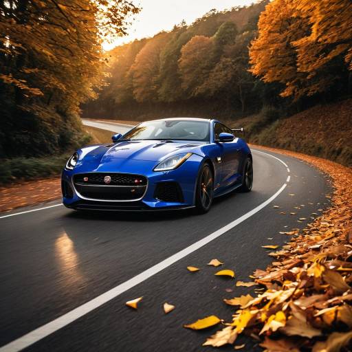 Jaguar F-Type SVR on Autumn Road