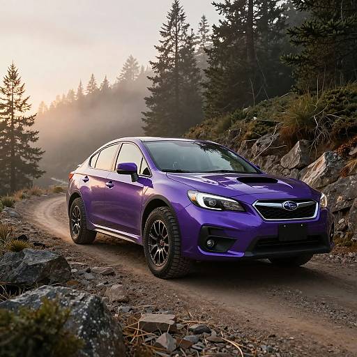 Sunrise Purple Subaru Mountain Trail