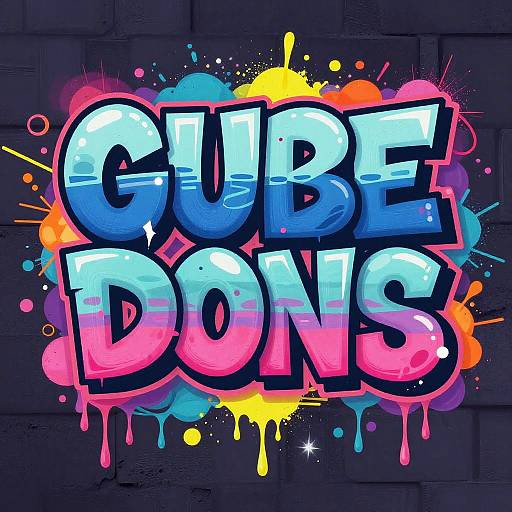 Vibrant 3D Graffiti Bubble Letters