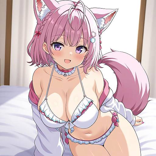 Illustration of Hakui koyori (summer), hololive in the style of Super masara