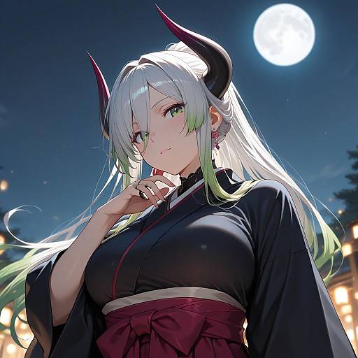 Enchanting Night Portrait of a Girl