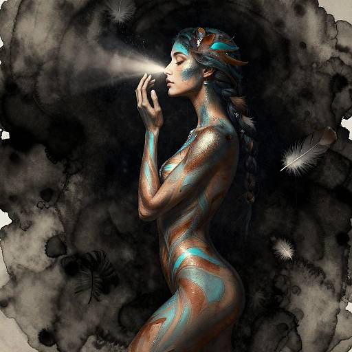 Ethereal Avian Muse with Body Paint