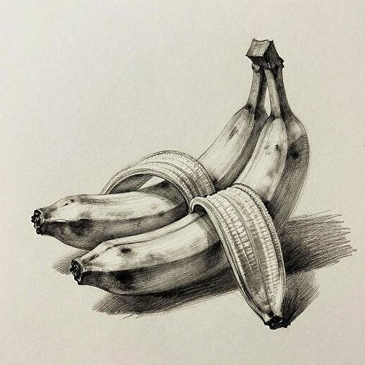 Realistic Charcoal Banana Sketch