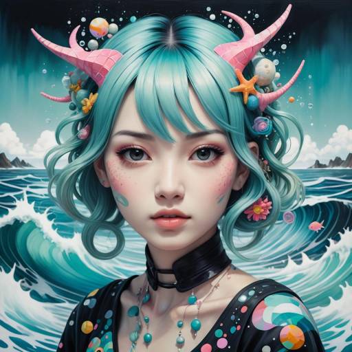 Fantastical Ocean Landscape with Woman