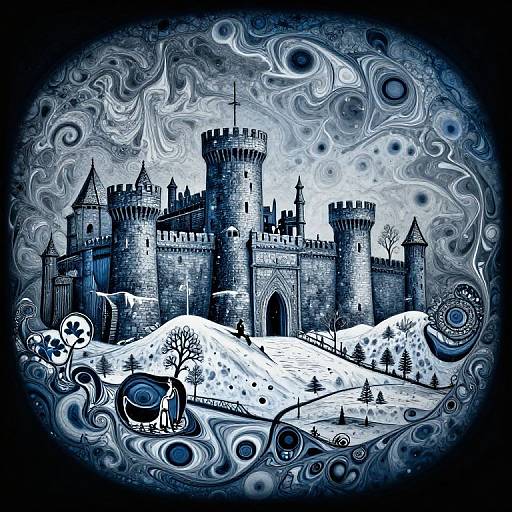 Winterfell Turkish Ebru Marbling Art