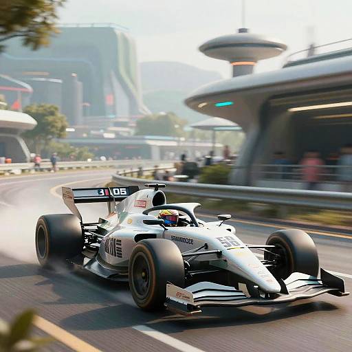 Futuristic Surreal Racing Scene