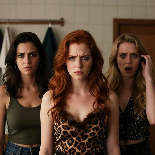 Three Women with Intense Expressions