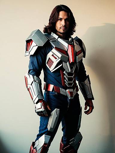 Man Wearing Warpath Transformers Cosplay Costume