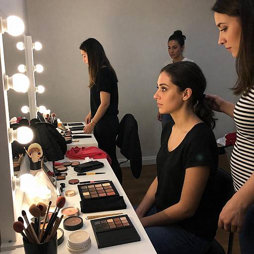 Vibrant Dressing Room Scene with Women