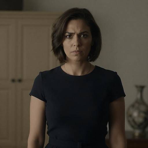 Intense Portrait of a Woman in Black