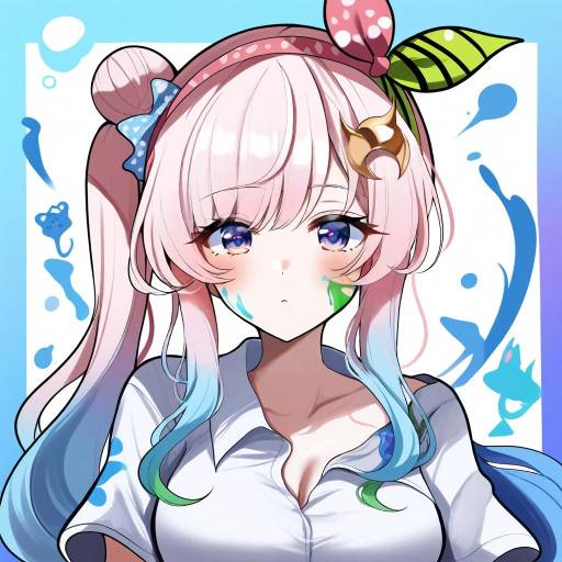 Illustration of Airani iofifteen, hololive in the style of Sak (lemondisk)