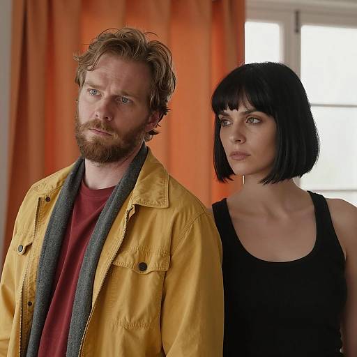 Serious Couple Indoors by Window