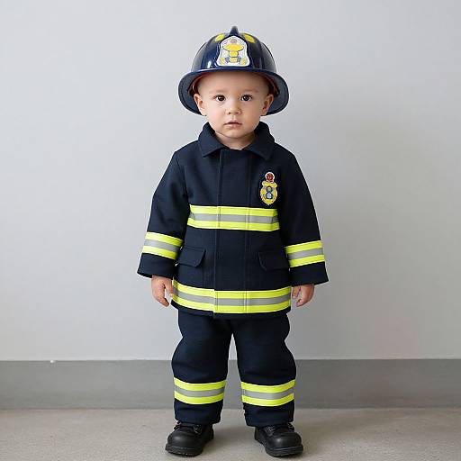 Infant Boy in Firefighter Costume