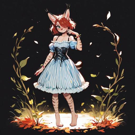 Vibrant Lynx Girl in Navy Dress Vibrant Lynx Girl in Navy Dress