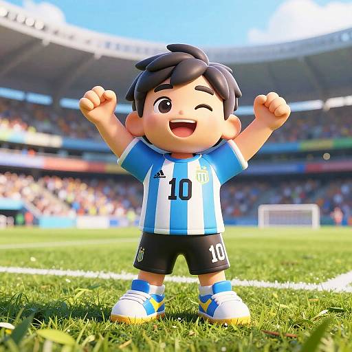 Joyful Soccer Character Celebration