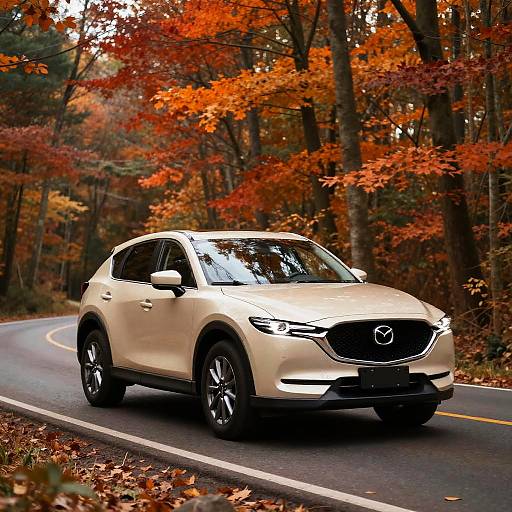 Mazda CX5 in Autumn Forest Drive