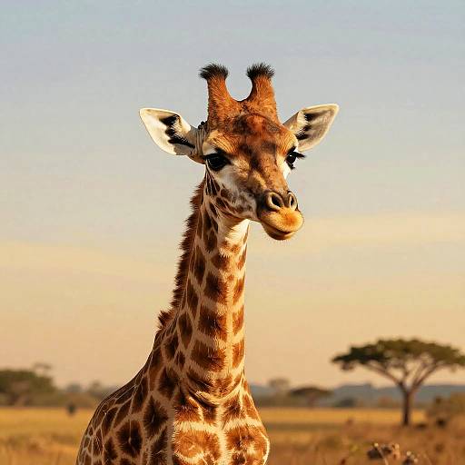 Curious Baby Giraffe Portrait