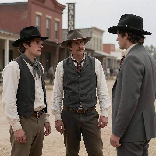 Dramatic Gathering in a Western Town