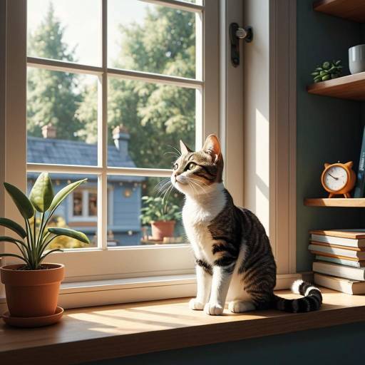 Curious Cat's Cozy Exploration Scene
