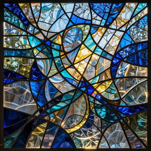 Luminous Stained Glass Abstract Art