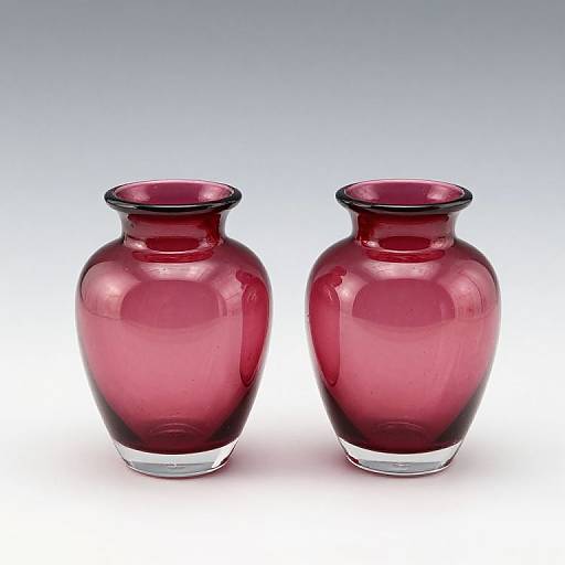Pair of Mary Gregory Cranberry Vases