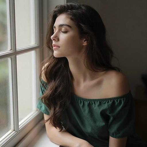 Serene Woman by Window Light