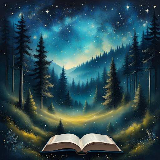 Dreamy Forest Clearing with Starry Sky