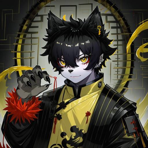 Illustration of Aak (arknights), arknights in the style of Ranf