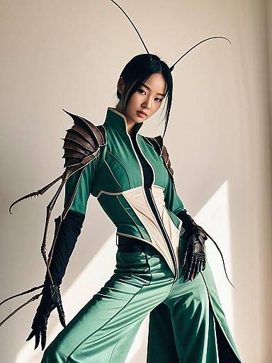 Woman in Togaru Kamakiri Jack Mantis Cosplay Costume