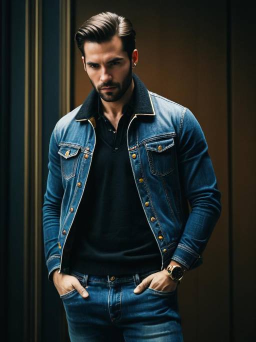 Cinematic Stylish Jeans Portrait of Man