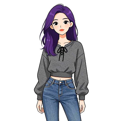 Stylish Woman in Casual Streetwear