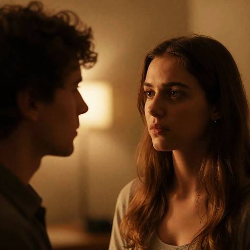 Intense Close-Up of Dramatic Tension