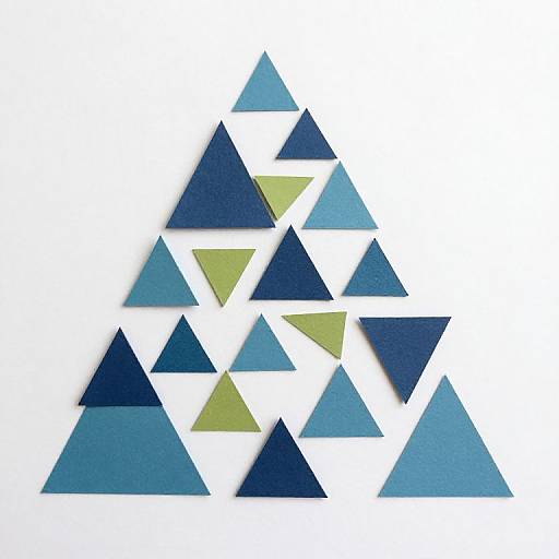 Geometric Triangle Paper Cutout Collage
