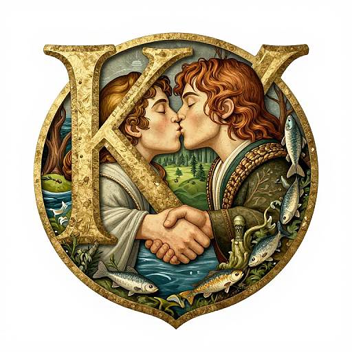 Family Crest with Handshake Emblem