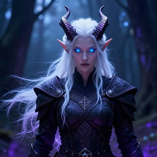 Mystical Tiefling with Glowing Eyes