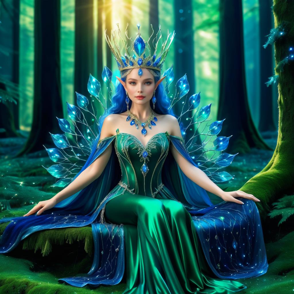 Majestic Elf Queen in Enchanted Forest