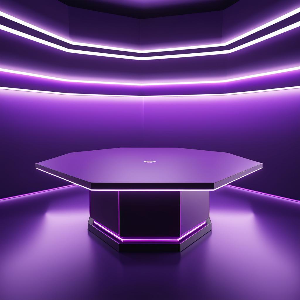 Stunning 8K Hexagonal Purple Table Design