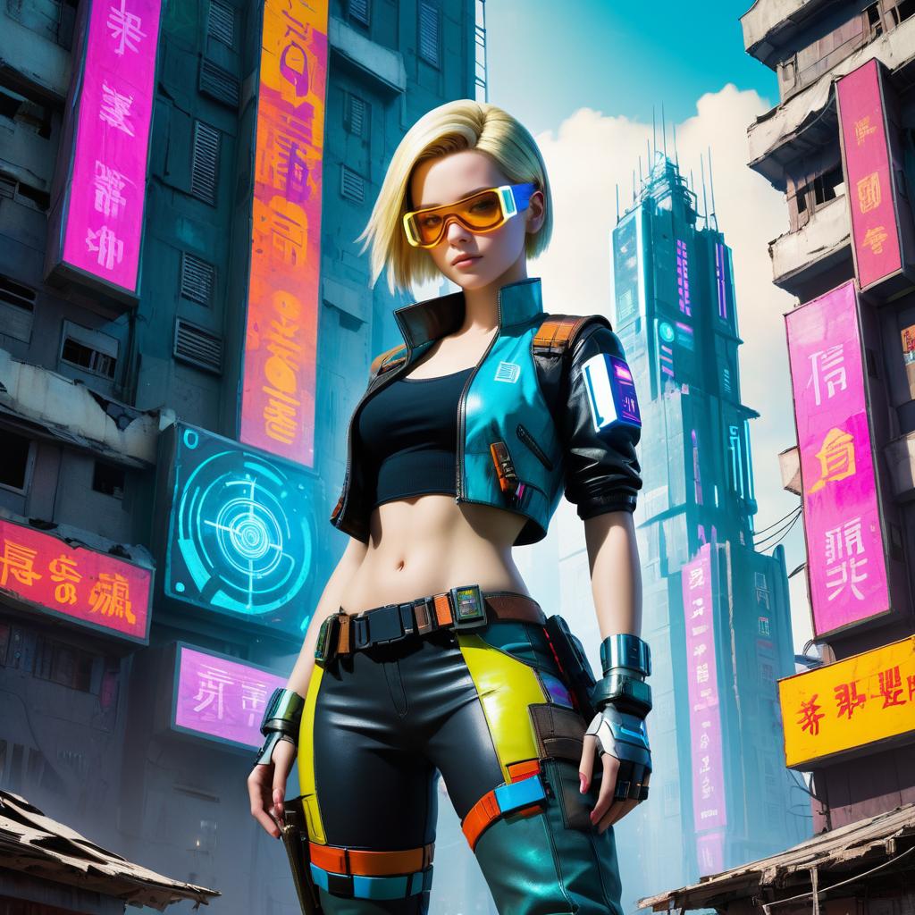 Cyberpunk Android 18 in Urban Decay