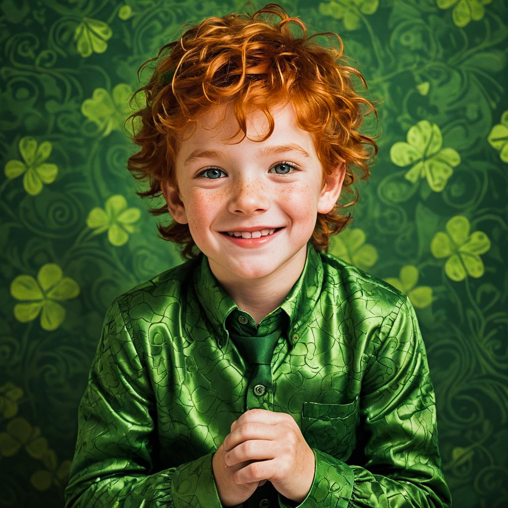 Playful St. Patrick's Day Boy Photography