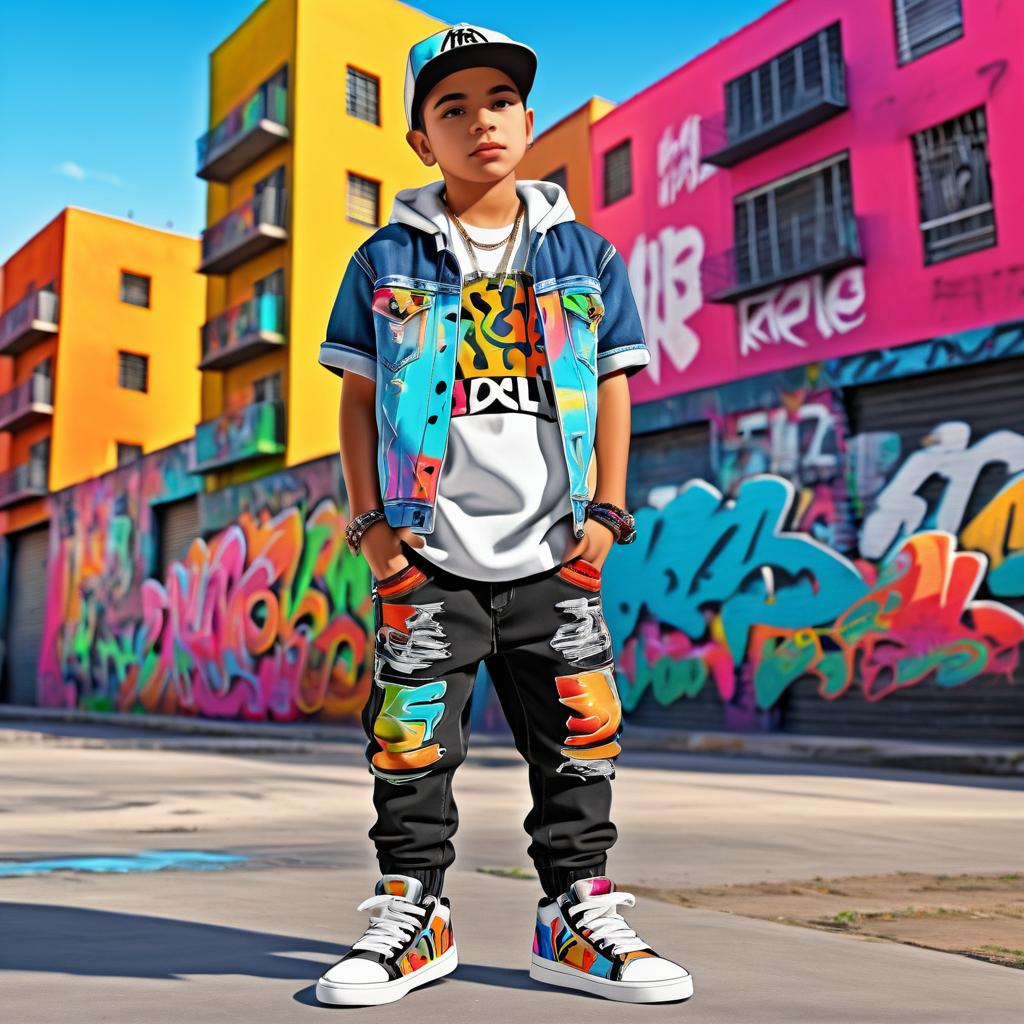 Urban Streetwear Style of Hispanic Boy