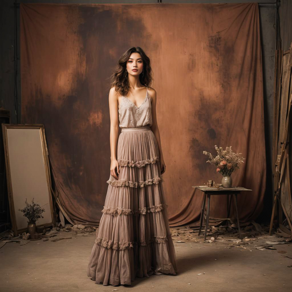 Dreamy Artistic Photoshoot with Maxi Skirt