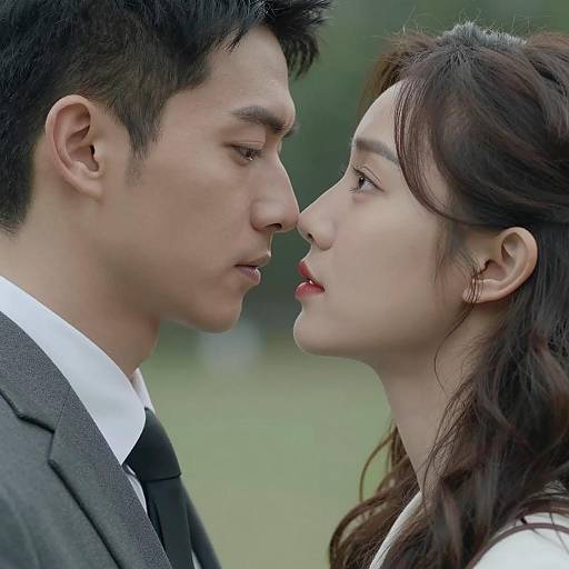 Intense Close-Up of a Couple's Gaze