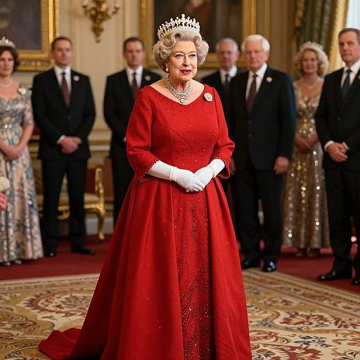 Queen Elizabeth in Red Gown