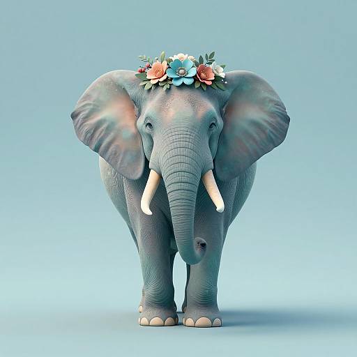 Elephant with Floral Crown