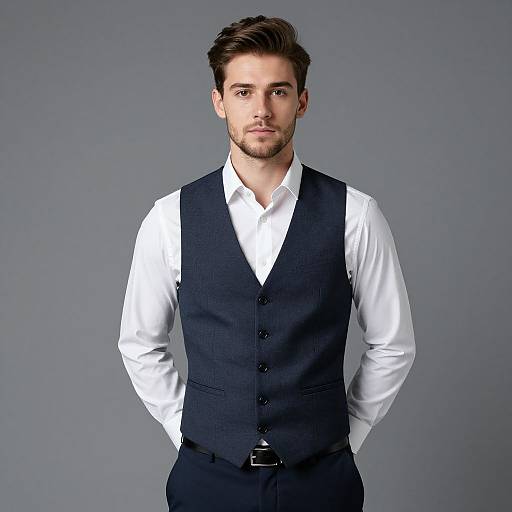 Realistic Male Vest Outfit Portrait