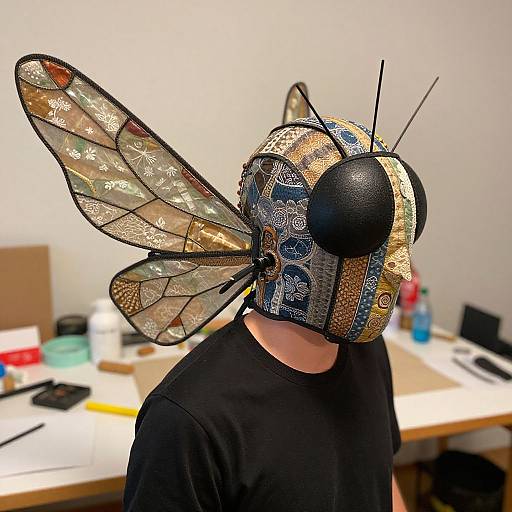 Detailed DIY Fly Guy Costume Close-Up